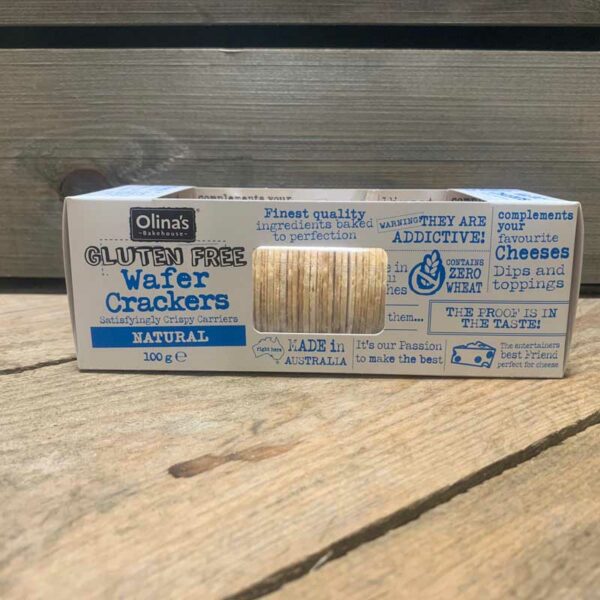 Olina's Bakehouse Natural Wafer Crackers Gluten Free (100g)