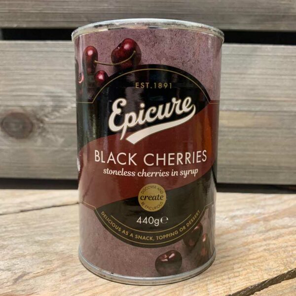 Epicure Stoneless Black Cherries in Syrup 440g