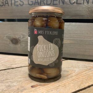 Mrs Picklepot- Pickled Onions with Garlic Flakes 440g