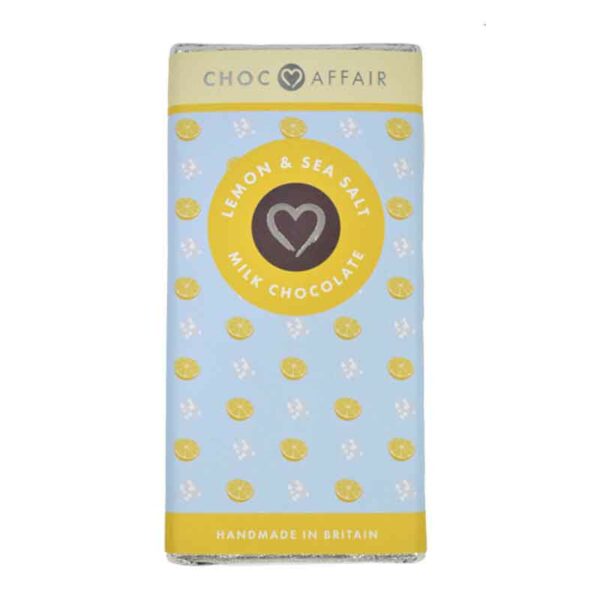 Choc Affair Lemon & Sea Salt Milk Chocolate (90g)