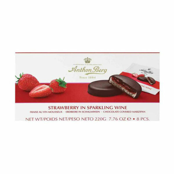 Anthon Berg Strawberry in Sparkling Wine Chocolate Covered Marzipan (220g)