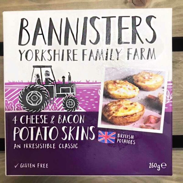 Bannisters Cheese & Bacon Potato Skins (Pack of 4)