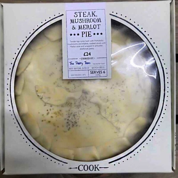 COOK Steak, Mushroom & Merlot Pie (Serves 6)