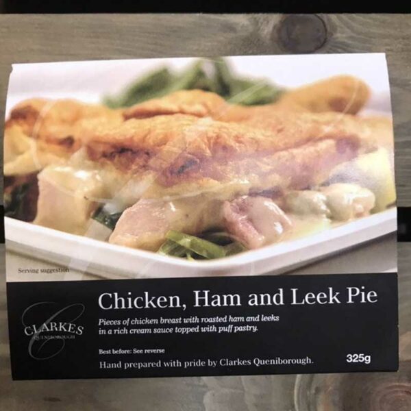 Clarkes Queniborough Chicken, Ham & Leek Pie (325g)