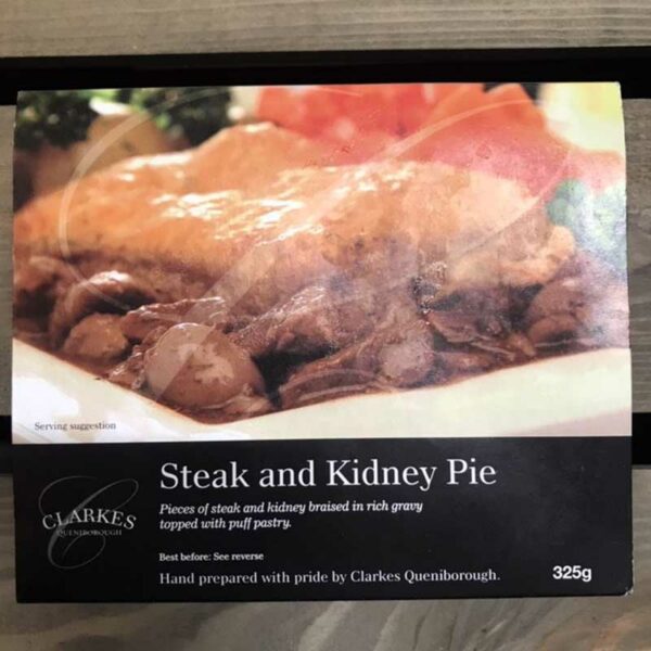 Clarkes Queniborough Steak & Kidney Pie (325g)