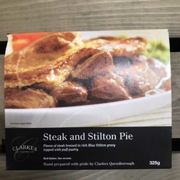Clarkes Queniborough Steak & Stilton Pie (325g)