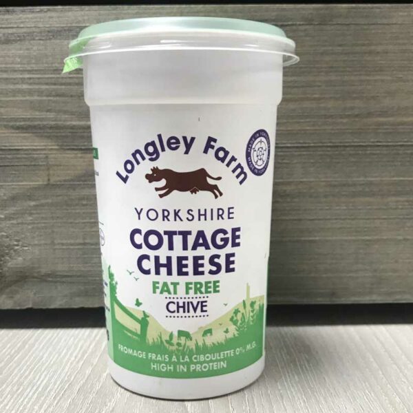 Longley Farm Fat Free Cottage Cheese & Chives (250g)