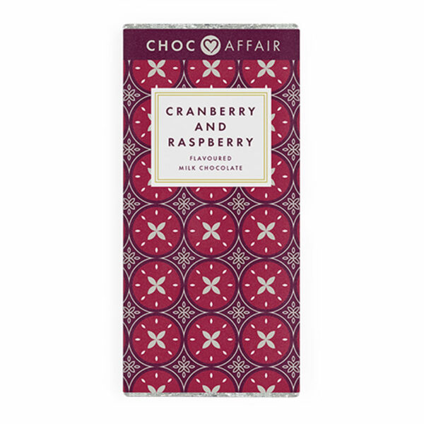 Choc Affair Cranberry & Raspberry Milk Chocolate (90g)