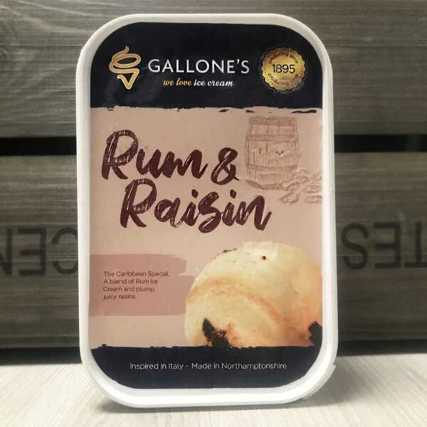 Gallone's Rum And Raisin Ice Cream (1 Litre)