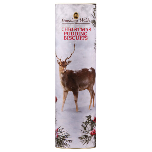 Grandma Wild's Christmas Pudding Biscuits Reindeer Tube (200g)