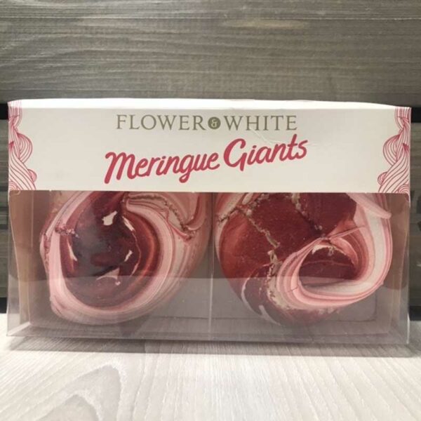 Flower & White Giant Strawberry Swiss Meringue (Pack of 2)