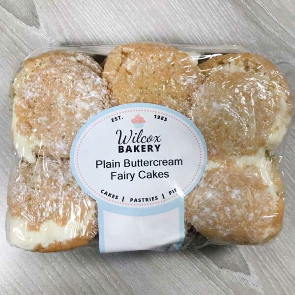 Wilcox Bakery Plain Buttercream Fairy Cakes (Pack of 6)