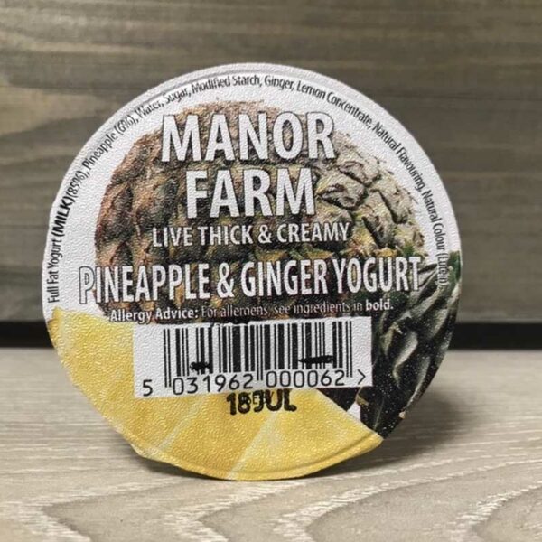 Manor Farm Pineapple & Ginger Live Yoghurt (125g)